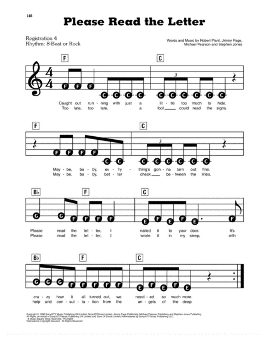 Please Read The Letter Electronic Keyboard scores gallery preview page 1