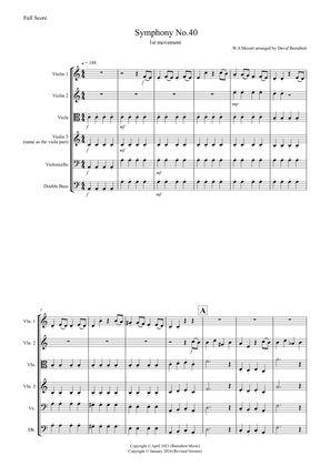 Symphony No.40 (1st movement) for String Orchestra