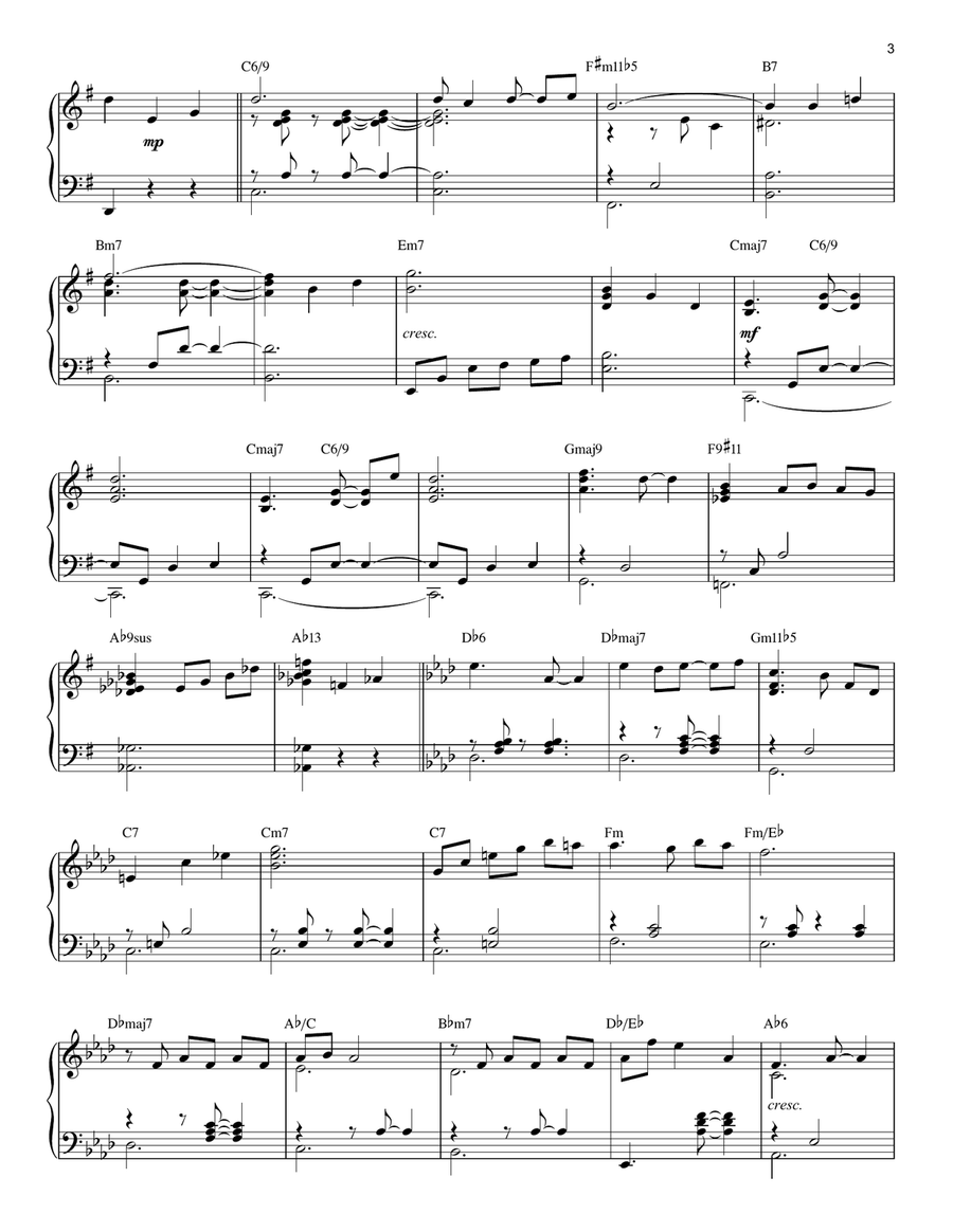 (They Long To Be) Close To You [Jazz version] Piano Solo scores gallery preview page 3
