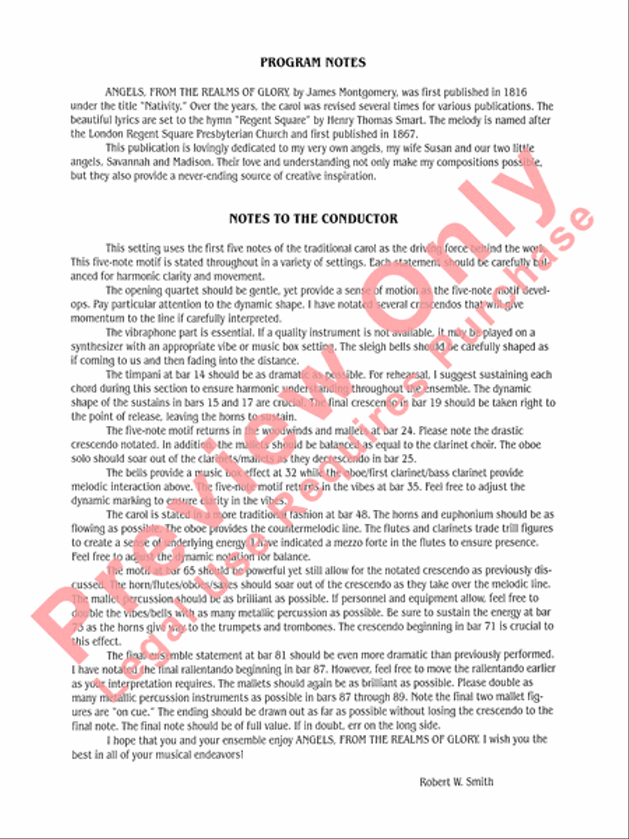 Angels, from the Realms of Glory Concert Band scores gallery preview page 3