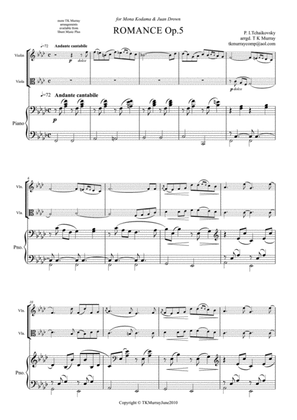 Book cover for Tchaikovsky - Romance Op.5 - Violin Viola & Piano