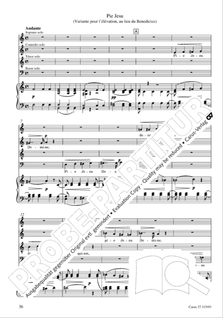Requiem in C major 4-Part scores gallery preview page 37