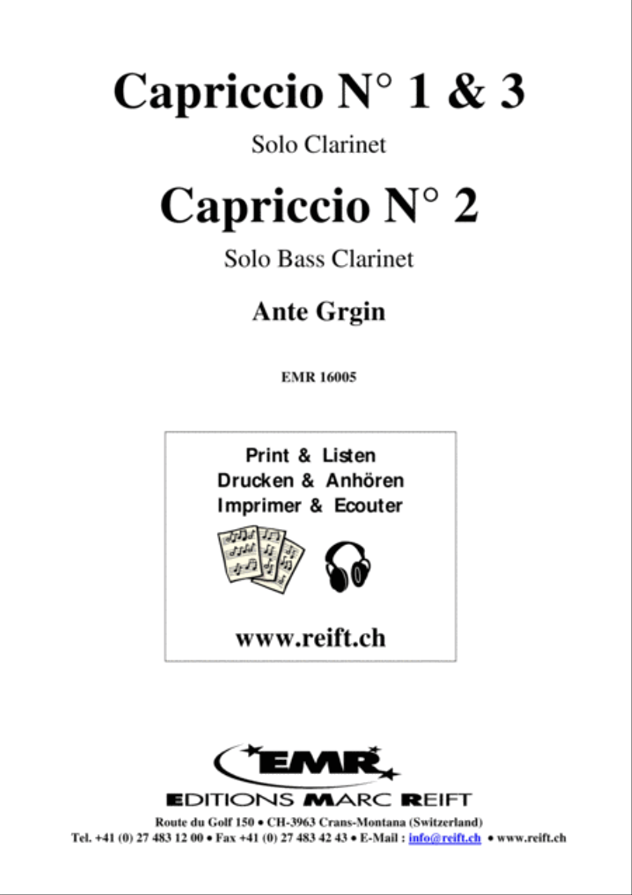 Capriccio No. 1, 2 & 3 Bass Clarinet scores gallery preview page 3