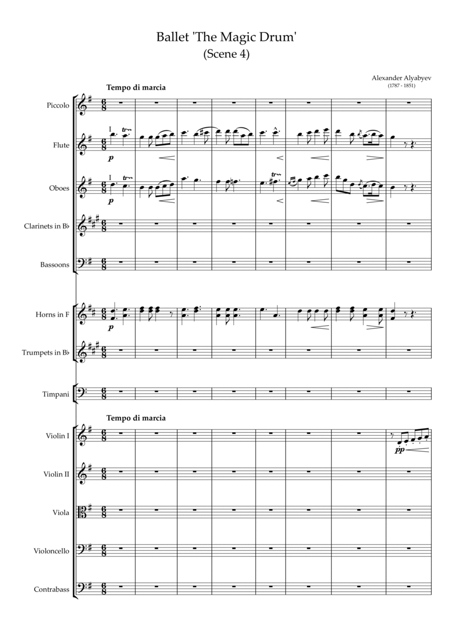 Ballet 'The Magic Drum' (Scene 4) Full Orchestra scores gallery preview page 1