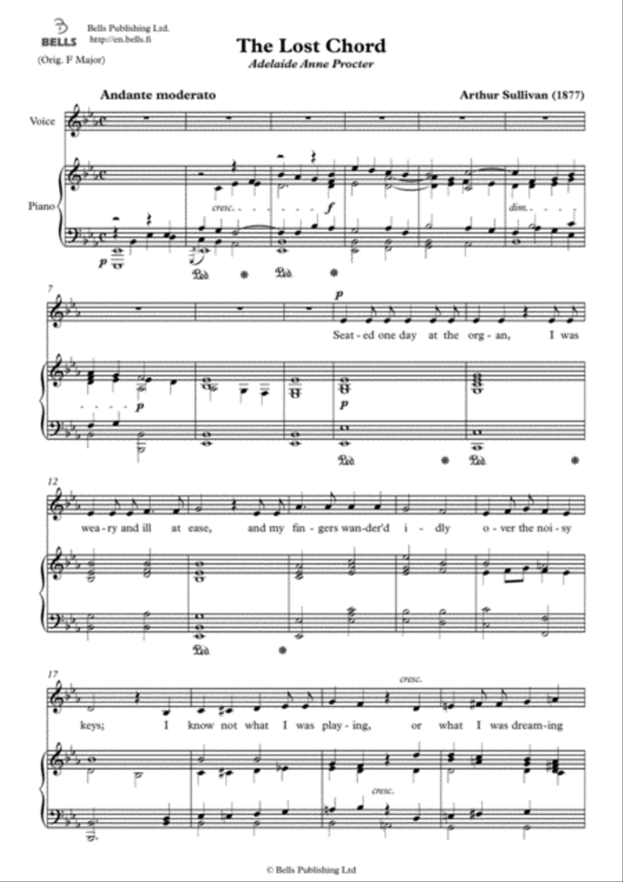 The Lost Chord (E-flat Major) Voice Solo scores gallery preview page 1