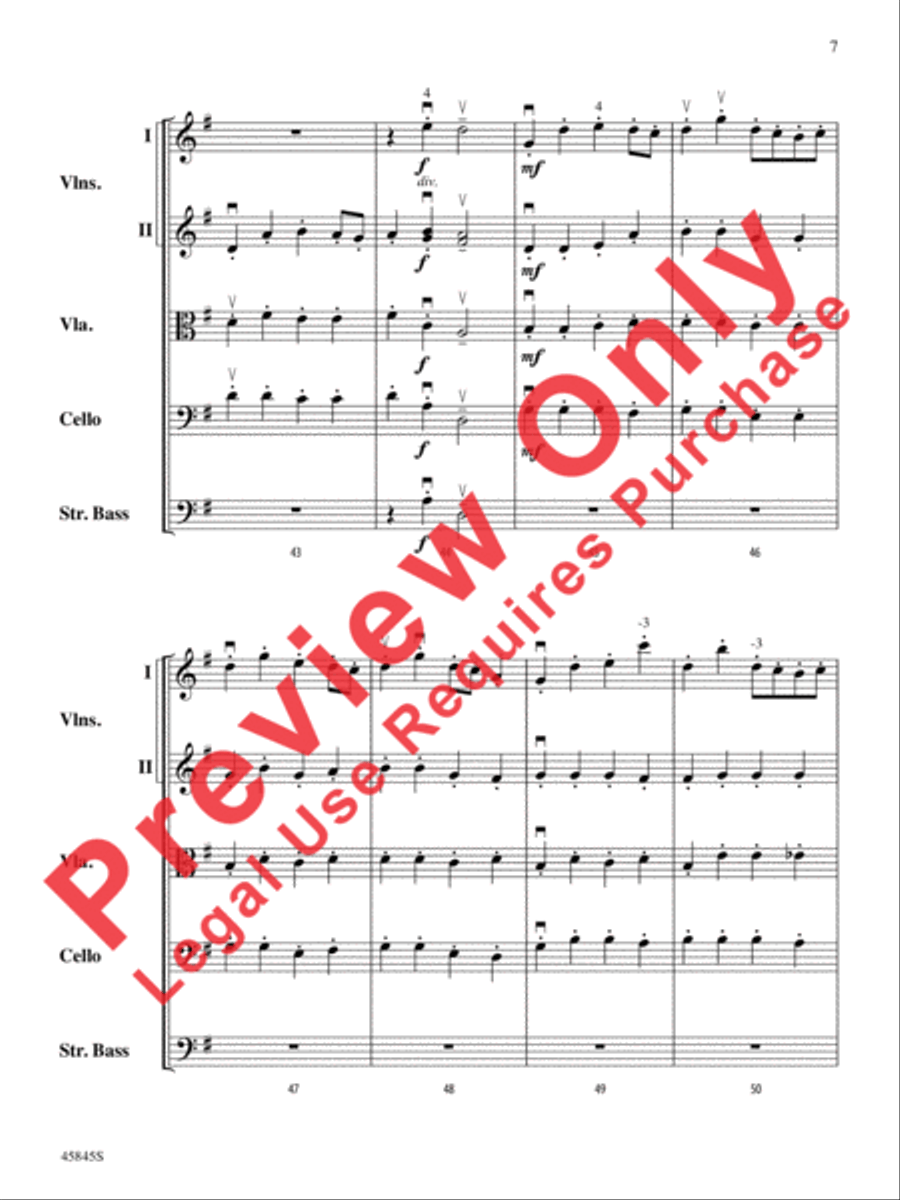 A Percy Grainger Portrait String Orchestra scores gallery preview page 7