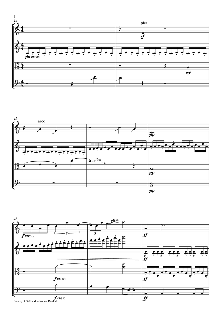 The Ecstasy Of Gold from THE GOOD, THE BAD AND THE UGLY String Quartet scores gallery preview page 4
