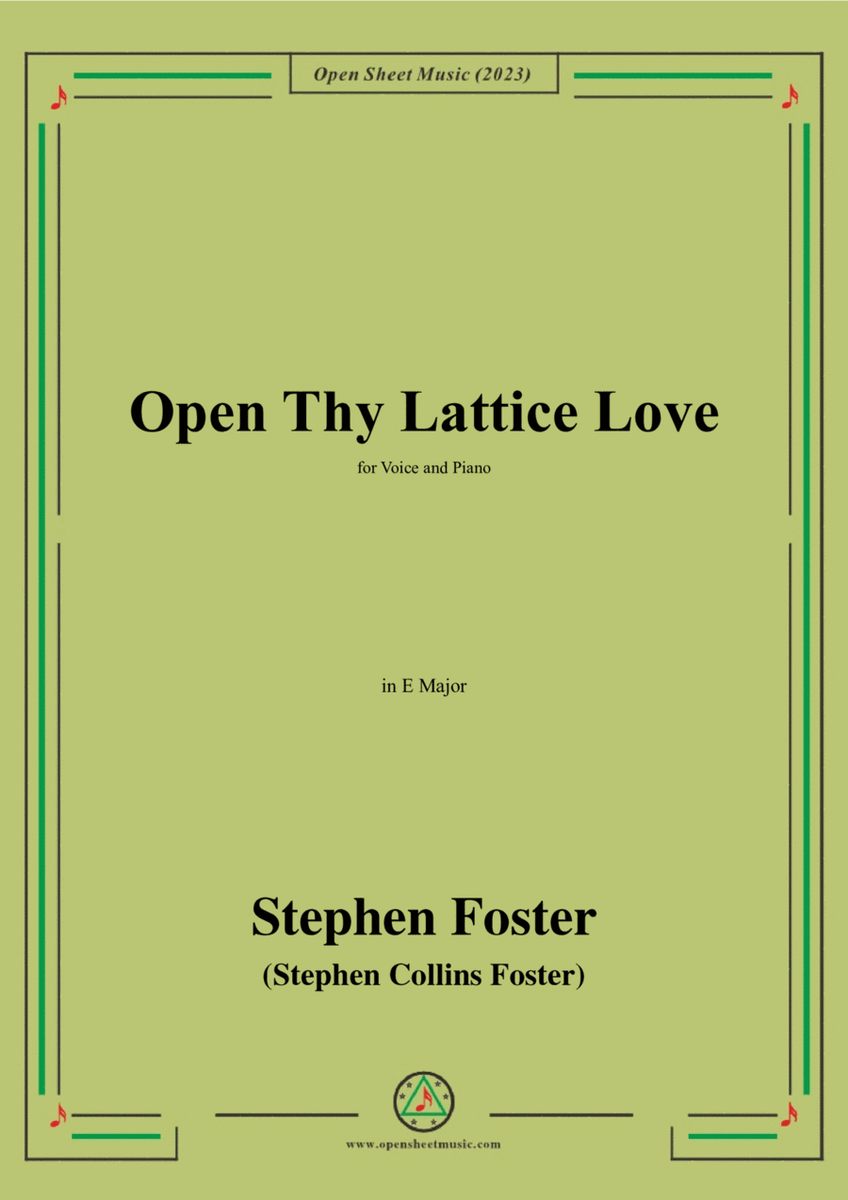 S. Foster-Open Thy Lattice Love,in E Major