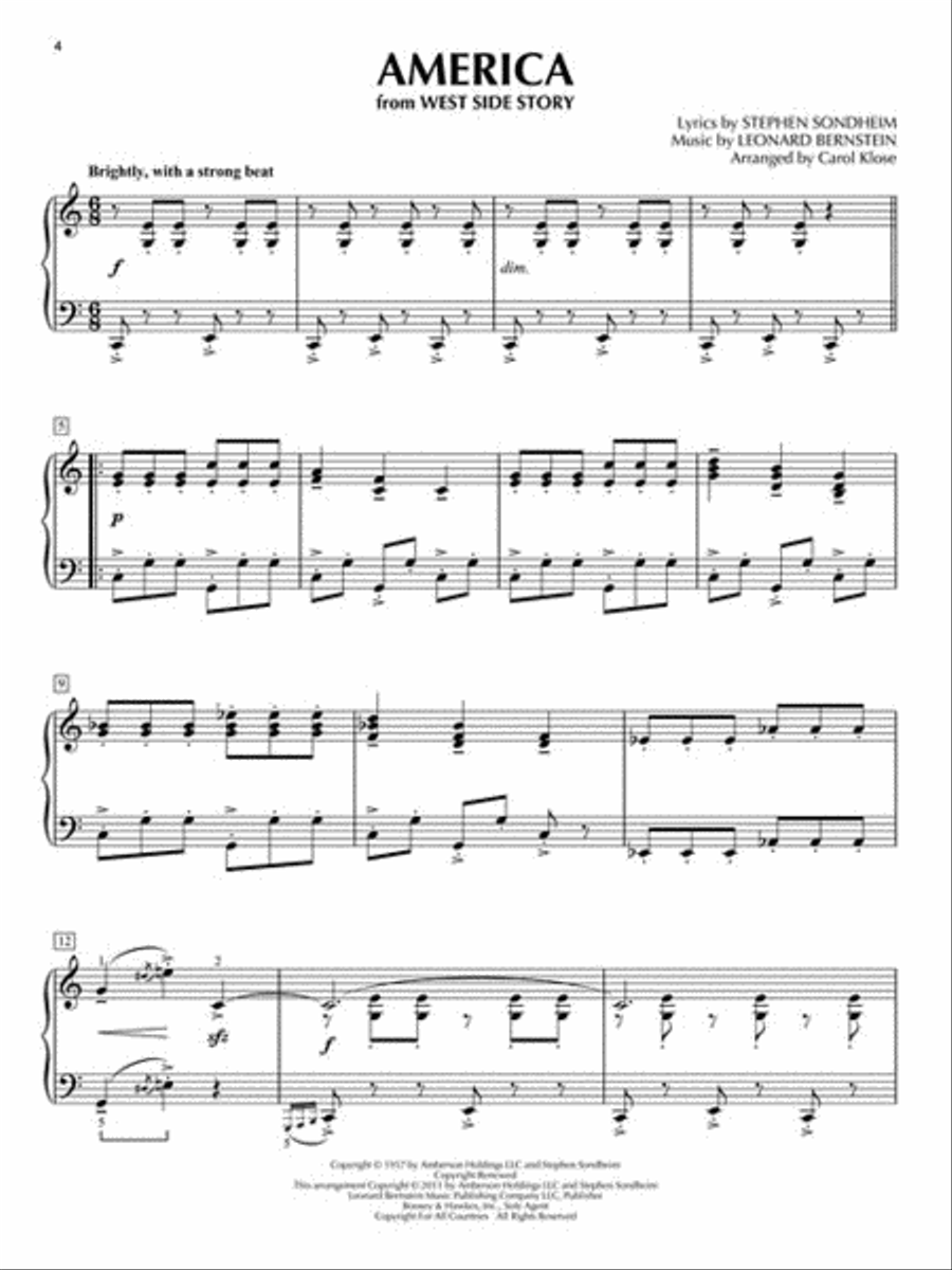 Bernstein Broadway Piano Solos Piano Solo scores gallery preview page 3