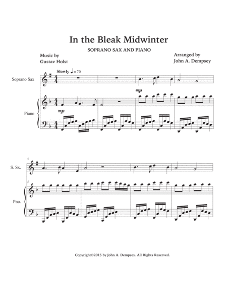 In the Bleak Midwinter (Soprano Sax & Piano) image number null