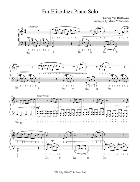 Fur Elise Jazz Piano Solo, Easy Piano Classics image number null