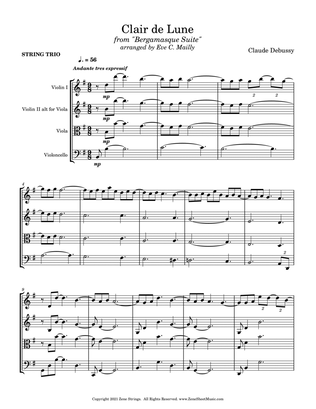 Clair de Lune (from Suite Bergamasque) - String Trio