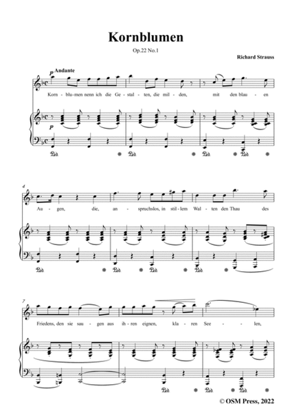 Richard Strauss-Kornblumen,Op.22 No.1,in F Major image number null