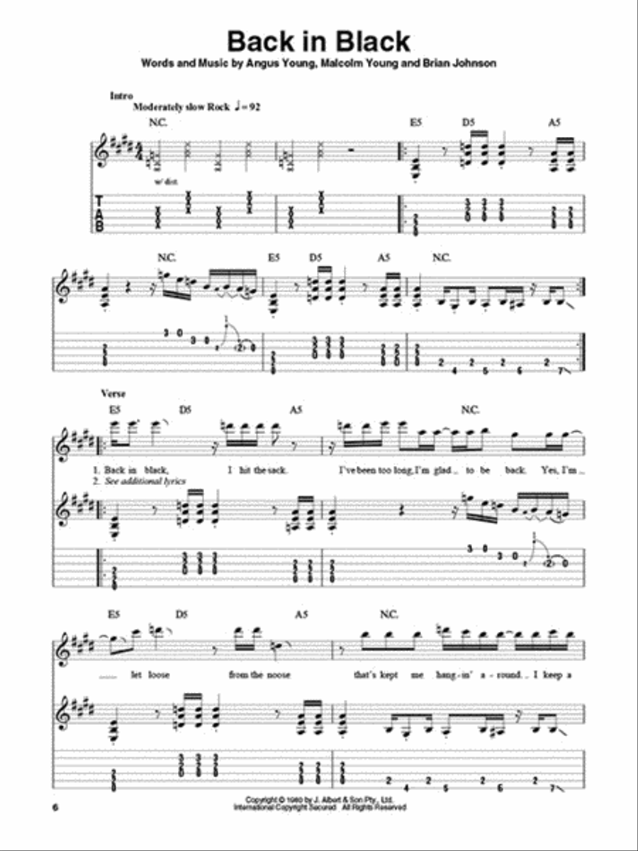 AC/DC Easy Guitar scores gallery preview page 3