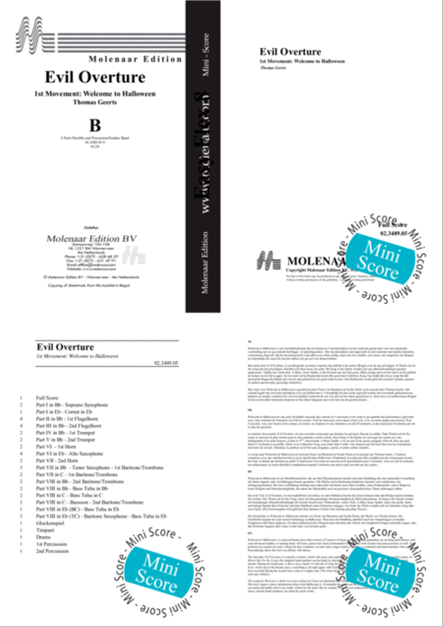 Evil Overture Fanfare Band scores gallery preview page 2