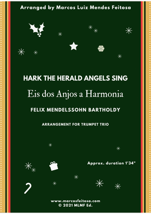 Book cover for Hark The Herald Angels Sing (Eis dos Anjos a Harmonia) - Trumpet Trio