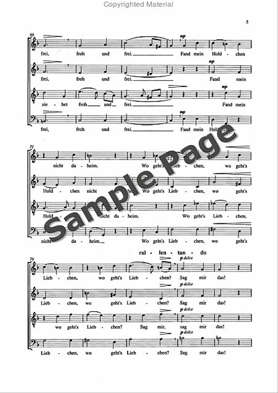 Hauptmann M Mailied Op25/3 4-Part scores gallery preview page 6
