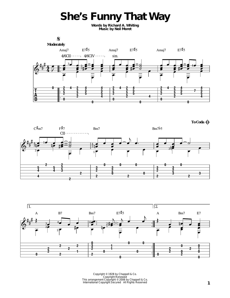 She's Funny That Way Acoustic Guitar scores gallery preview page 1