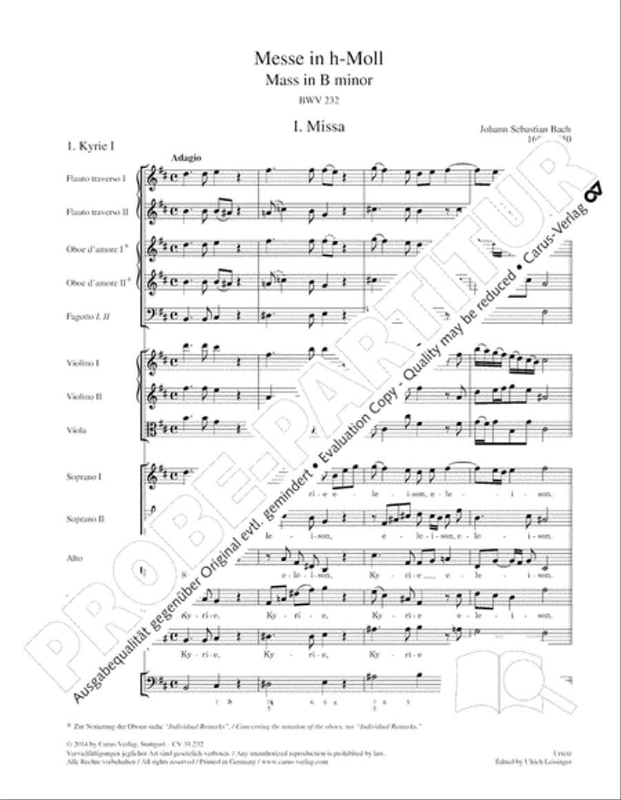 B Minor Mass, BWV 232 (Messe in h-Moll) SSATB scores gallery preview page 13