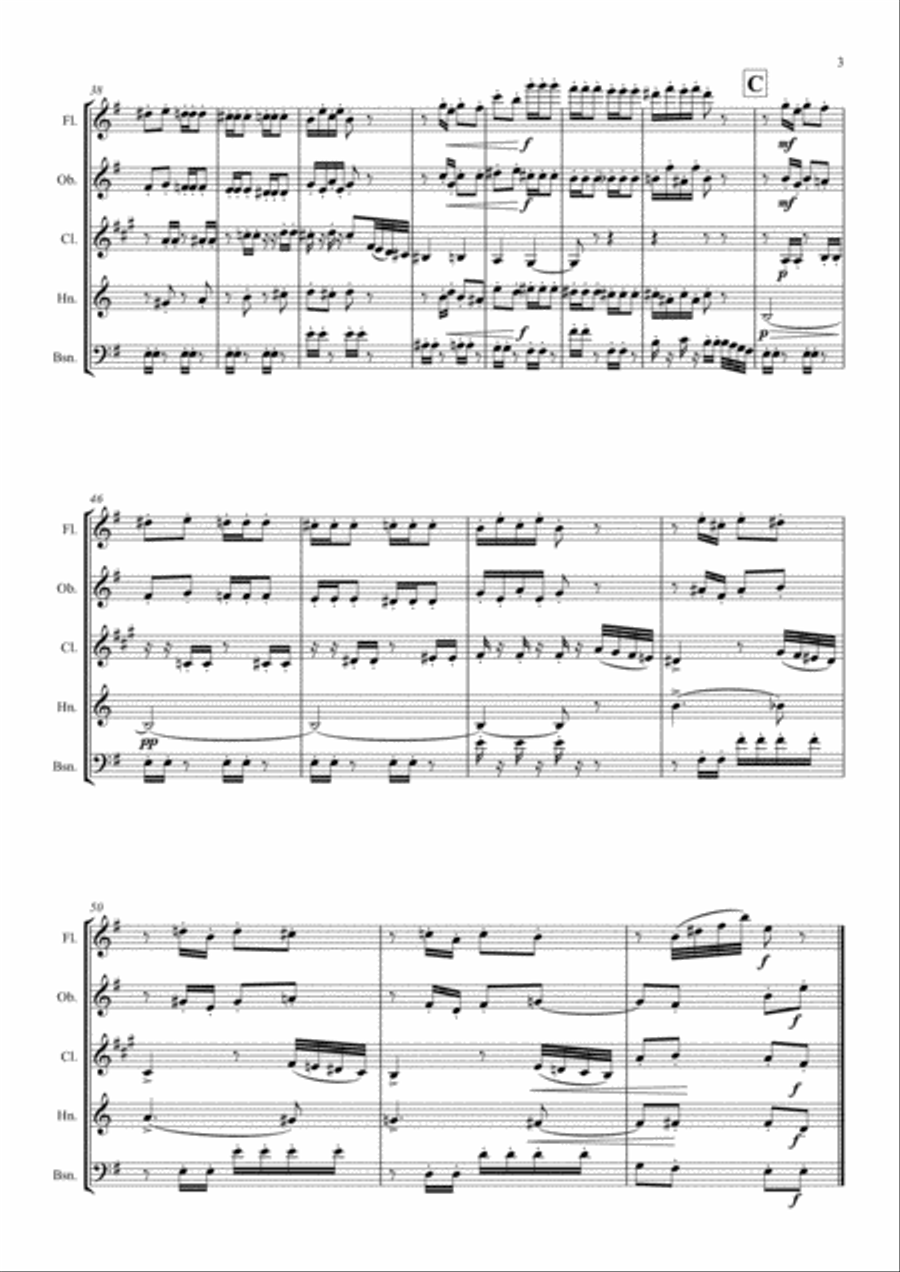 Tchaikovsky: Casse-Noisette: Nutcracker Suite IIb. Danse de la Fée Fragée ( Dance of the Sugar Plum Woodwind Quintet scores gallery preview page 3