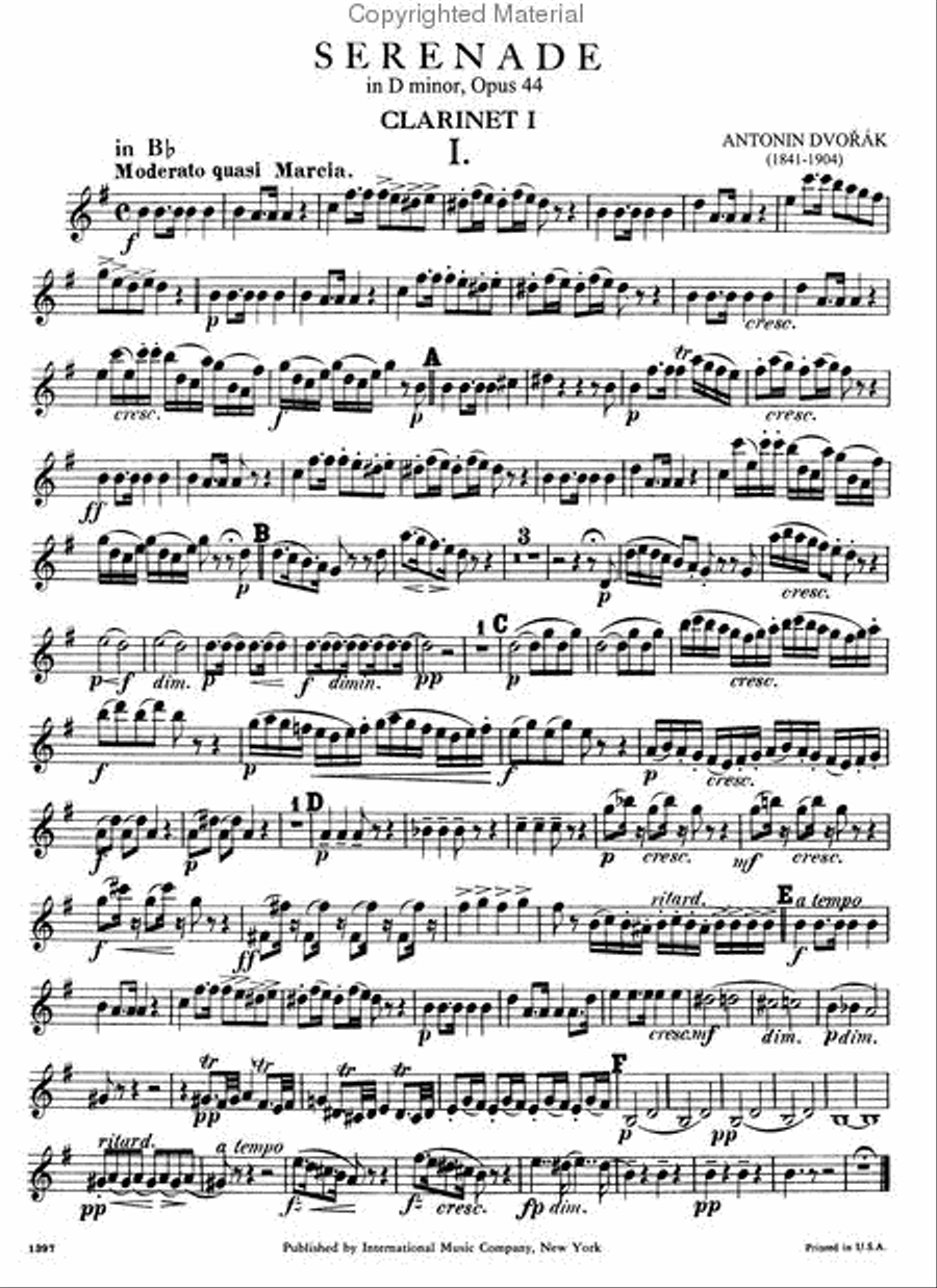 Serenade In D Minor, Opus 44 For 2 Oboes, 2 Clarinets, 3 Horns, 3 Bassoons, Cello & Bass (Parts) Bassoon scores gallery preview page 4
