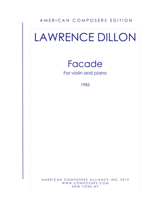 Book cover for [Dillon] Facade (Violin and Piano)