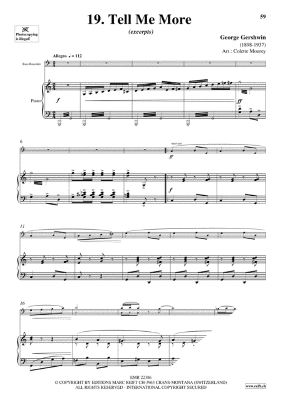 Gershwin 20 Greatest Hits Bass Recorder scores gallery preview page 21