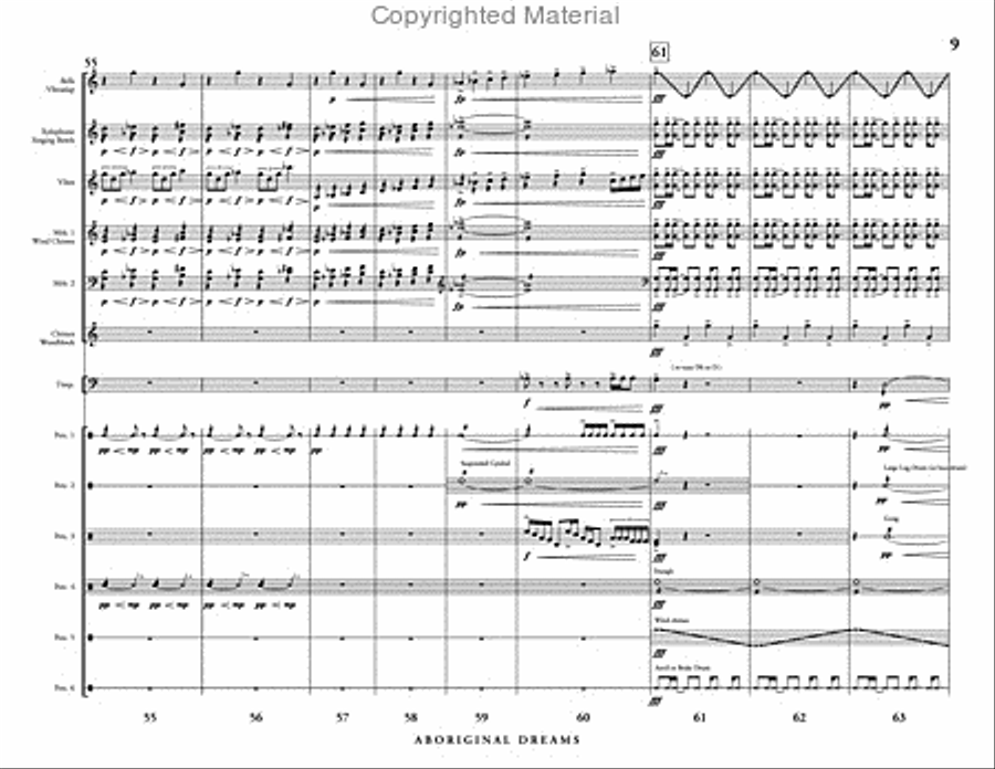 Aboriginal Dreams Percussion Ensemble scores gallery preview page 10