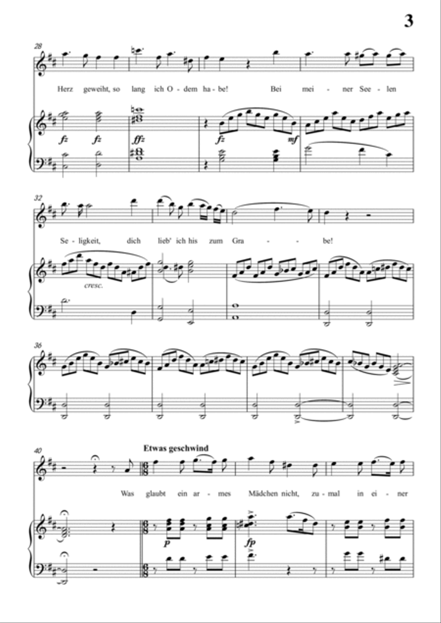 Schubert-Die Nonne in D D.208,for Vocal and Piano Voice scores gallery preview page 4