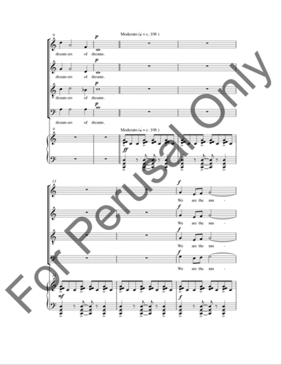 We Are The Music Makers (Choral Score) 4-Part scores gallery preview page 3