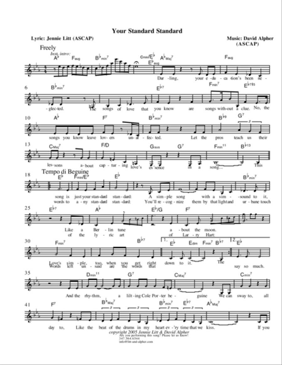Your Standard Standard Your Standard Standard Voice scores gallery preview page 1