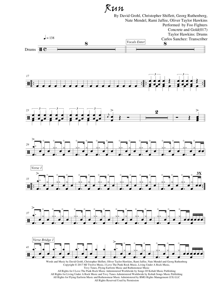 Run Drum Set scores gallery preview page 1