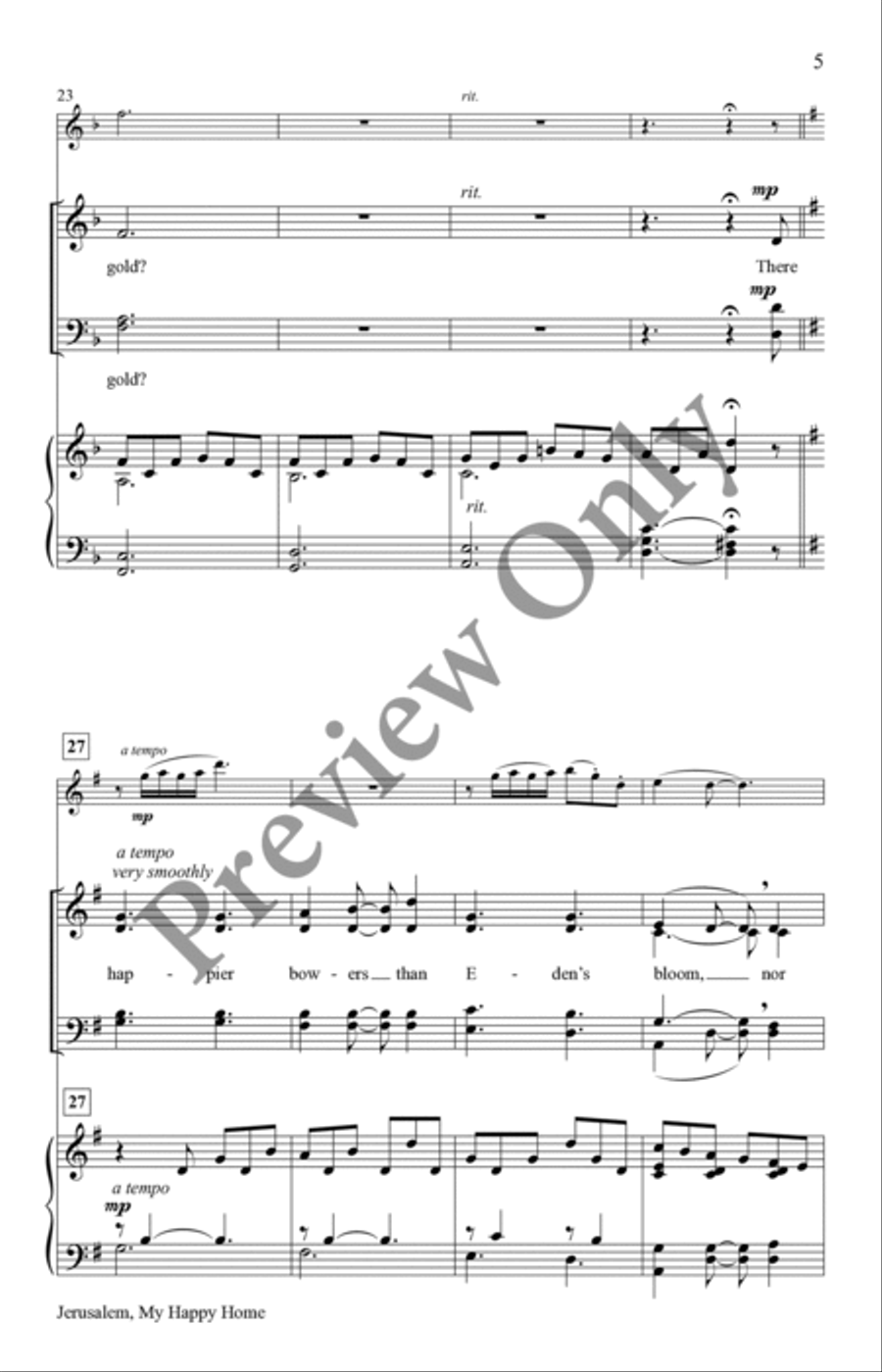 Jerusalem, My Happy Home Jerusalem, My Happy Home 4-Part scores gallery preview page 5