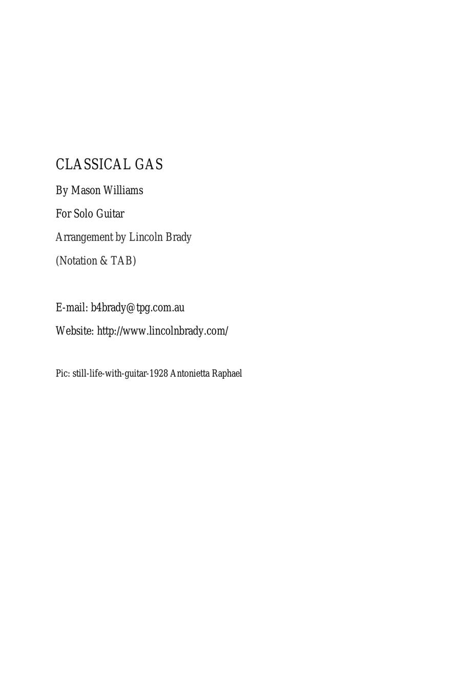 Classical Gas Acoustic Guitar scores gallery preview page 2