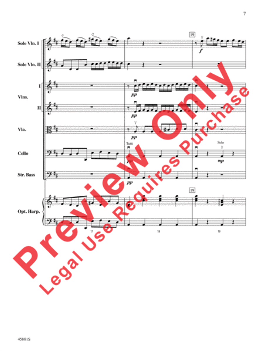 Concerto for Two Violins in D Major String Orchestra scores gallery preview page 7