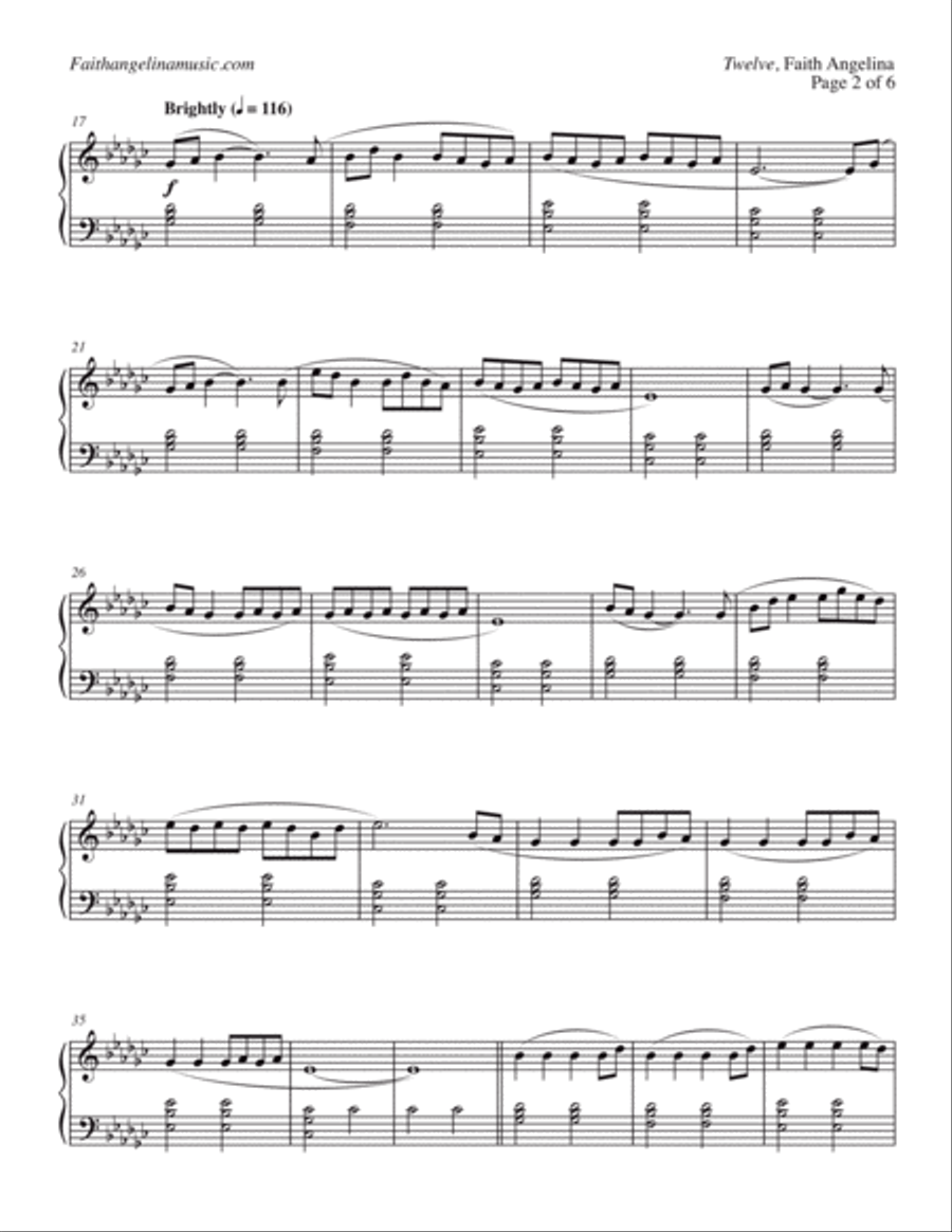 Twelve Twelve Piano Solo scores gallery preview page 2