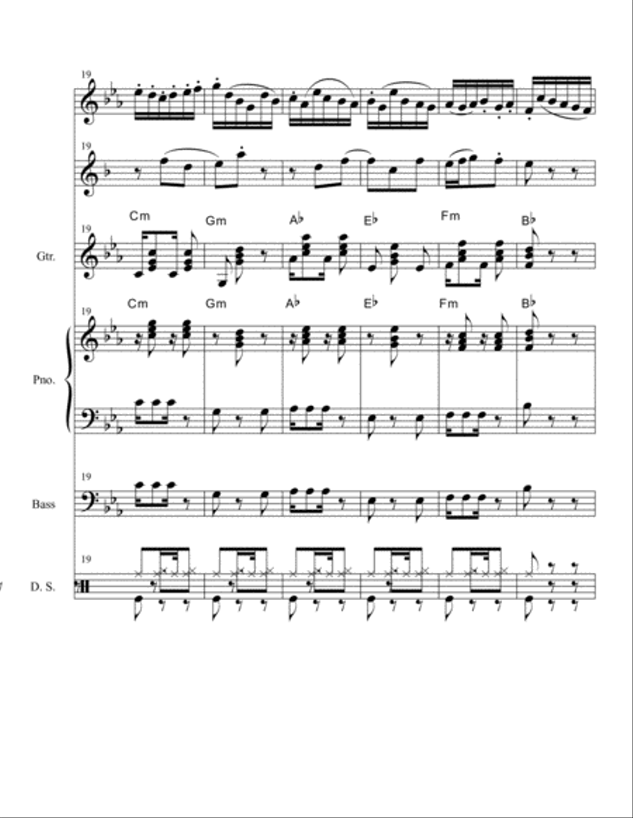 THE BACH JAZZ SONATA FROM THE 3RD MOVEMENT OF THE FLUTE/VIOLIN SONATA II IN Eb* FOR C & Bb INSTRUMEN Jazz Ensemble scores gallery preview page 6
