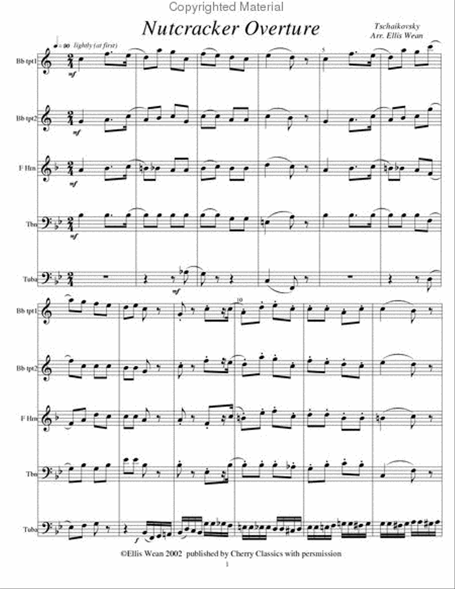 Overture to the Nutcracker Brass Quintet scores gallery preview page 2