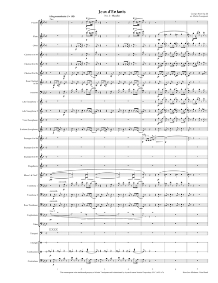 Bizet - Jeux D'Enfants transcribed for Concert Band by Martin Tousignant - Score and Parts image number null