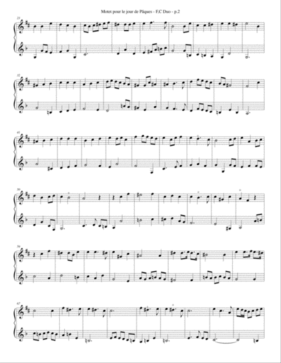 Couperin - Motet for Easter Day (Flute Clarinet Duo) Woodwind Duet scores gallery preview page 2
