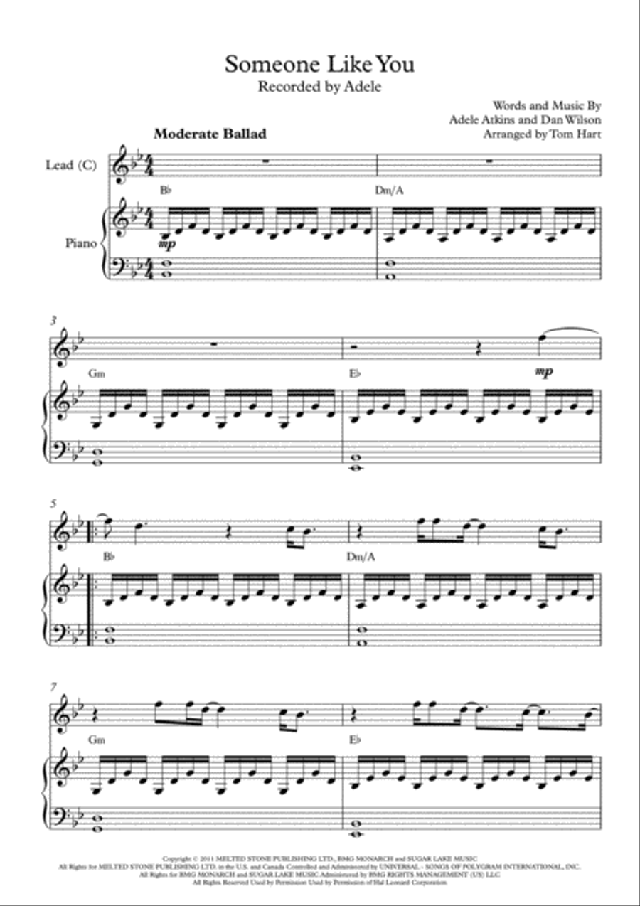 Someone Like You Piano scores gallery preview page 2