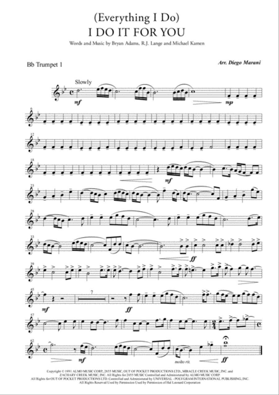 (Everything I Do) I Do It For You Brass Ensemble scores gallery preview page 1