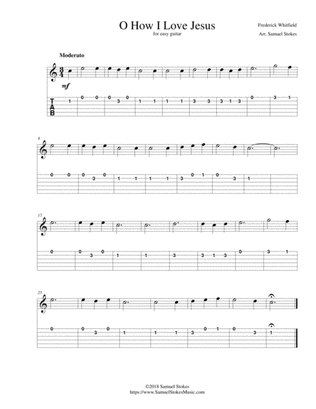 Book cover for O How I Love Jesus - for easy guitar with TAB