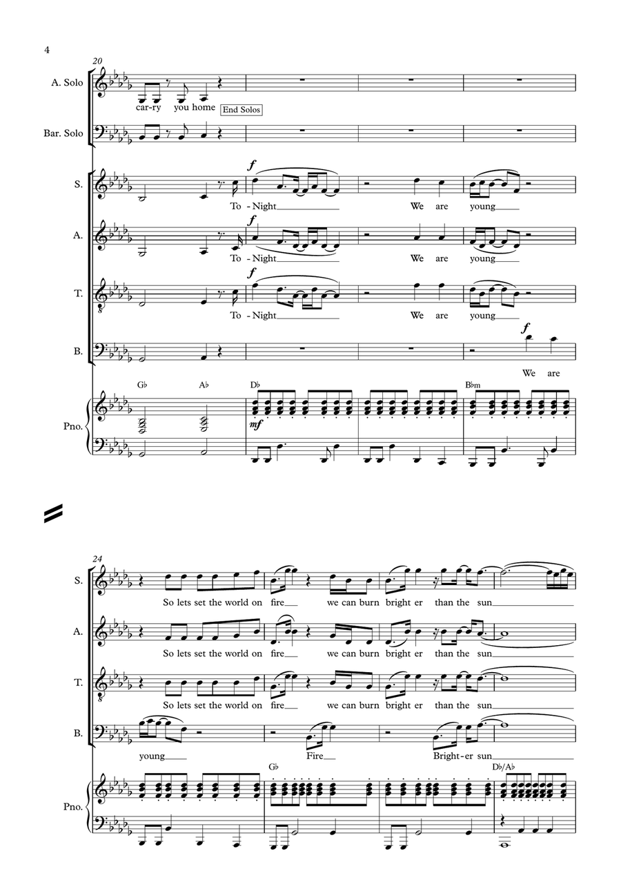 We Are Young 4-Part scores gallery preview page 4