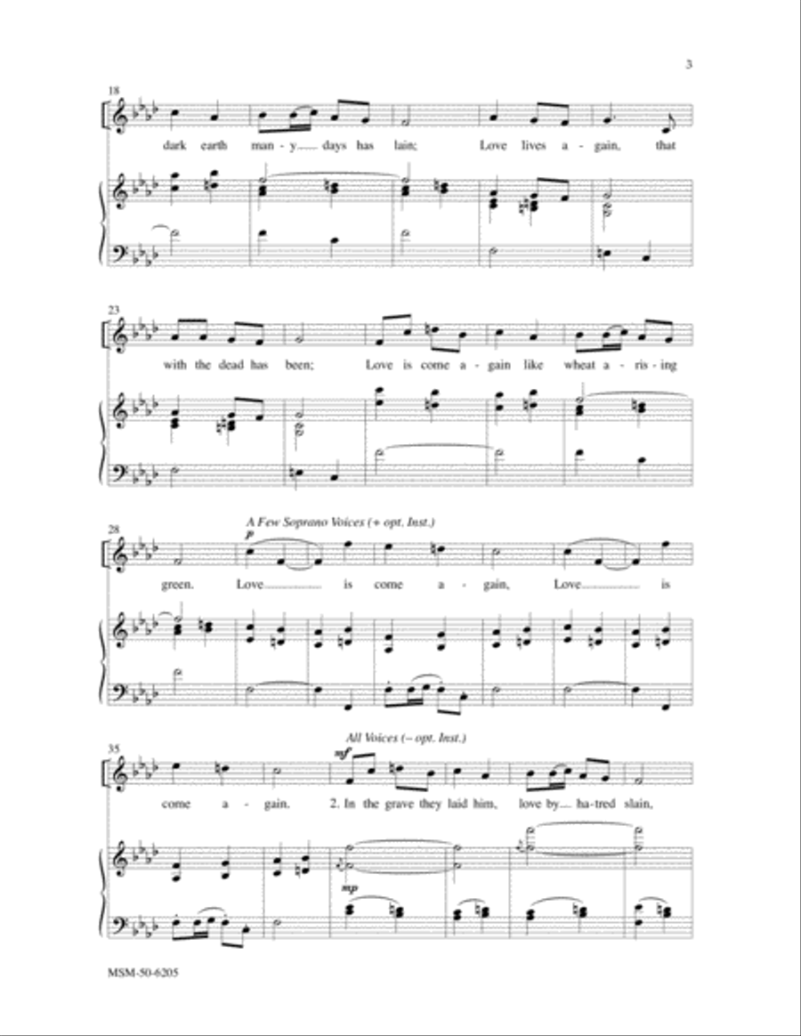 Love Is Come Again Love Is Come Again Unison Choir scores gallery preview page 3