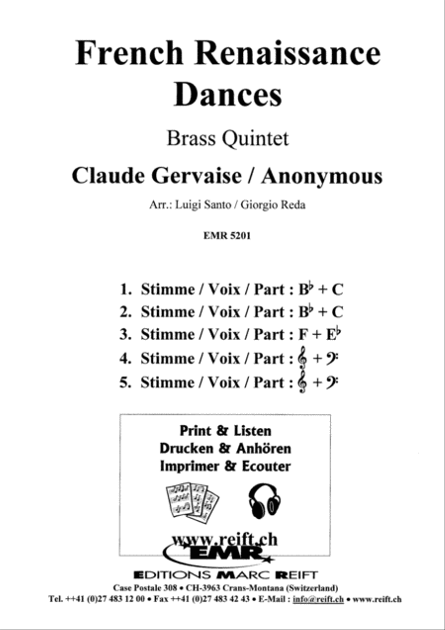 French Renaissance Dances Brass Quintet scores gallery preview page 2