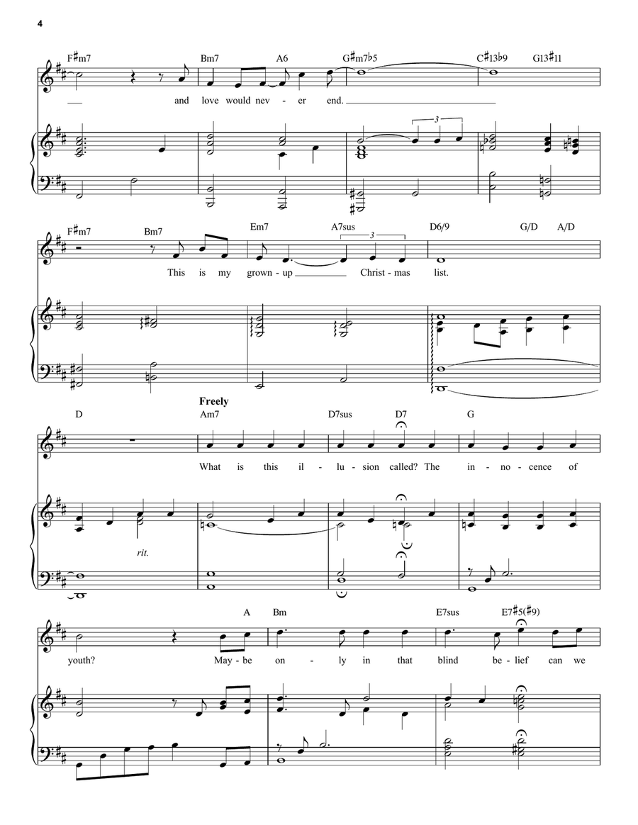 Grown-Up Christmas List Piano, Vocal scores gallery preview page 4