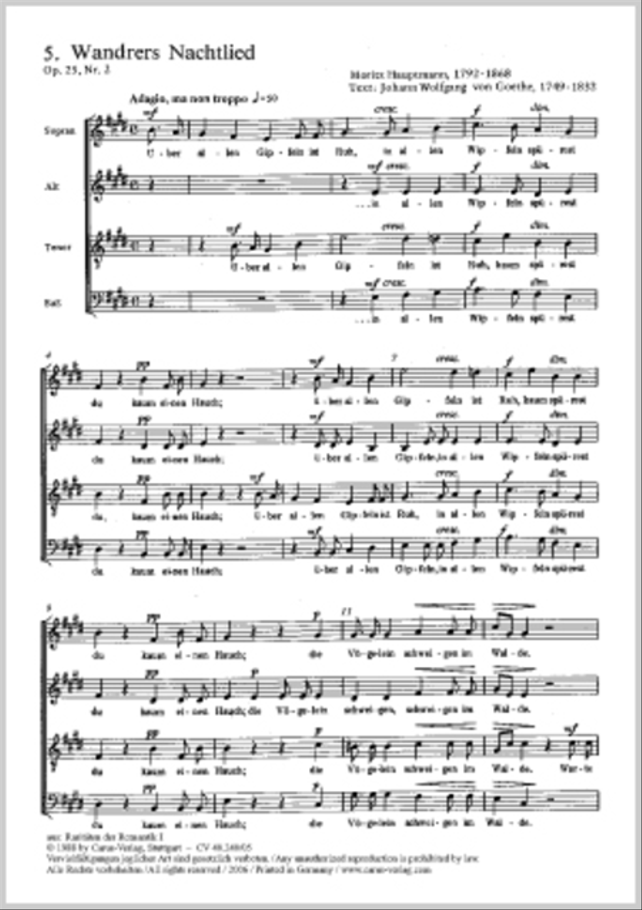 Wandrers Nachtlied Wandrers Nachtlied 4-Part scores gallery preview page 1