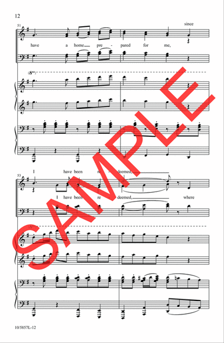 Since I Have Been Redeemed 4-Part scores gallery preview page 10