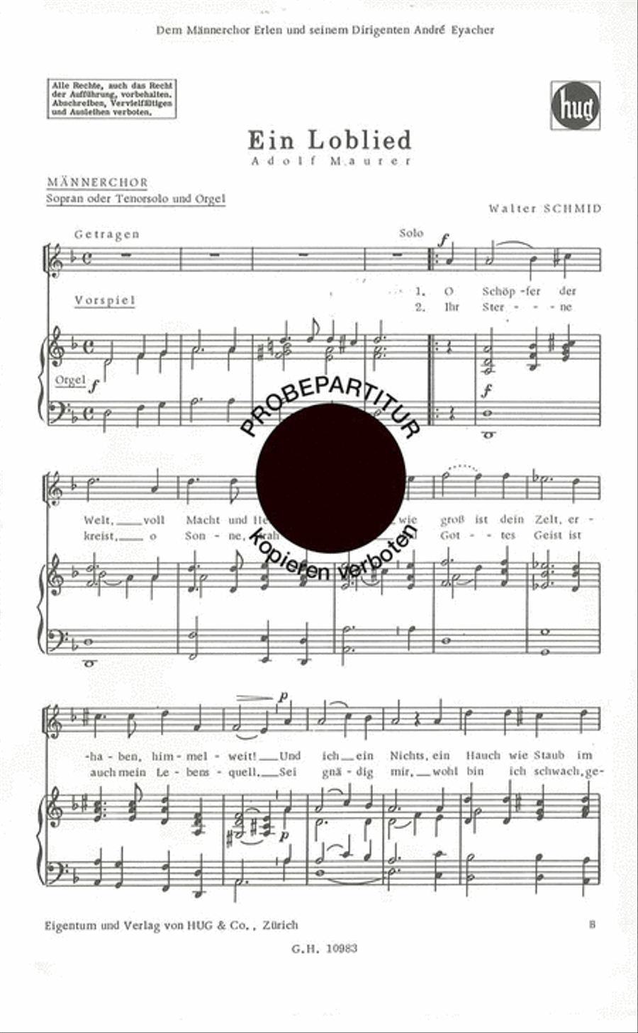 Loblied Men's Choir scores gallery preview page 1